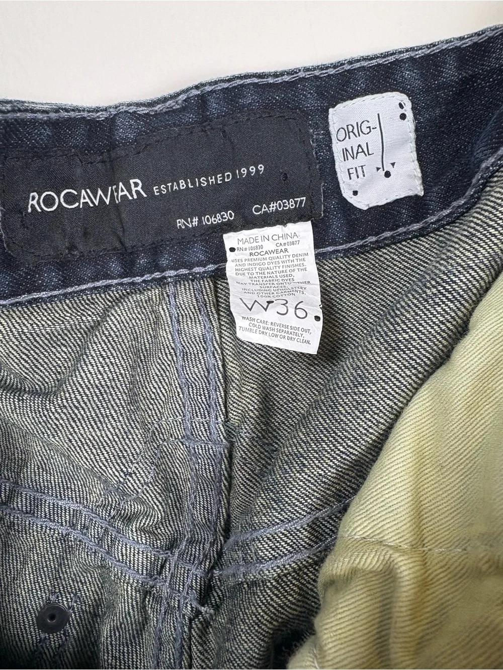 Rocawear Men’s Straight Jeans in Dark Blue Wash